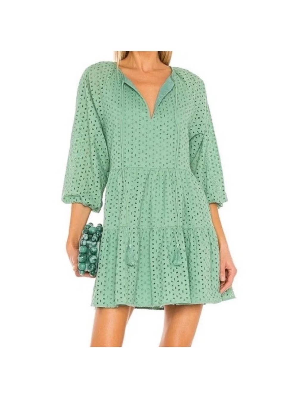 Karina Grimaldi Women's  Eyelet mini dress in Sage